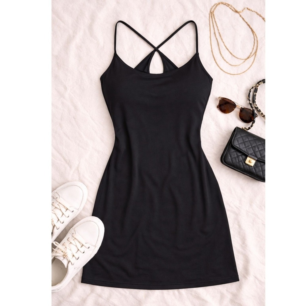 Aeropostale Black Active Dress XL‎ NWT Strappy Athleisure Mini Dress